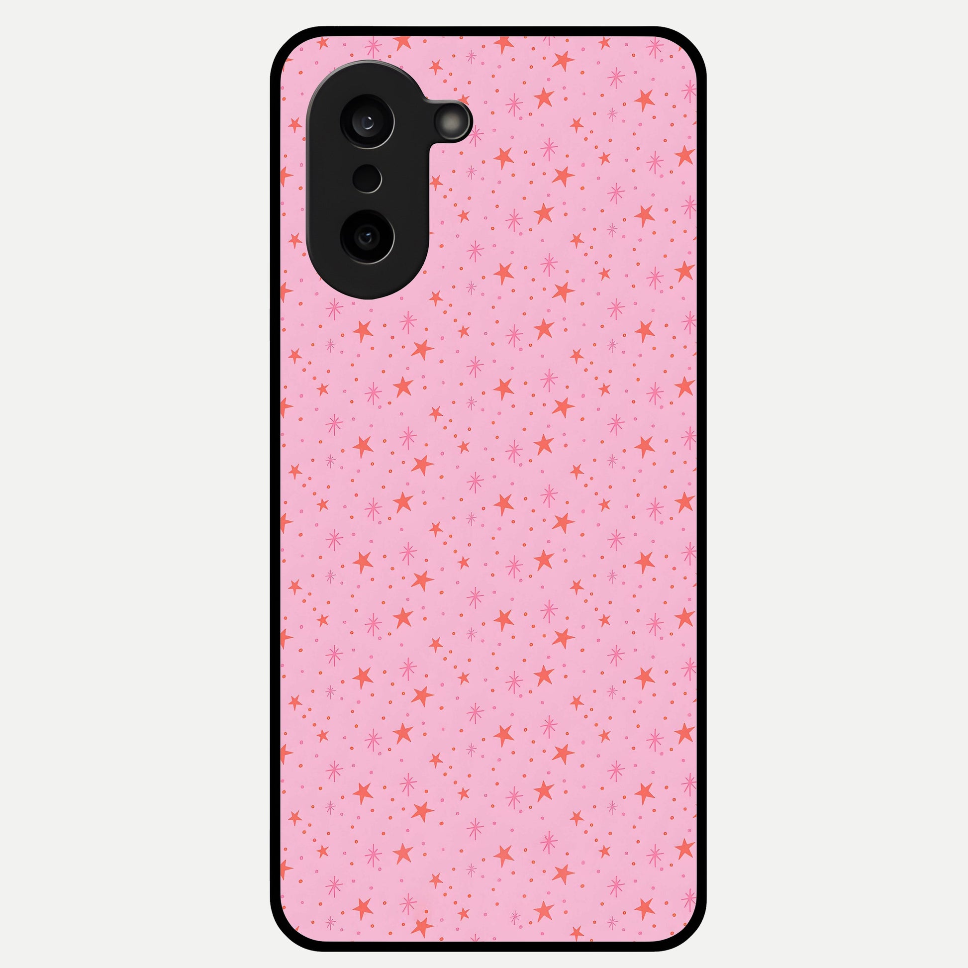  Cosmic Pink Sparkle Glass Case For Oneplus Nord CE5 back cover – full design glossy printed glass finish