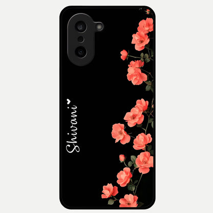  Crimson Bloom Grace Custom Name Glass Case For Oneplus Nord CE5 back cover – full design glossy printed glass finish