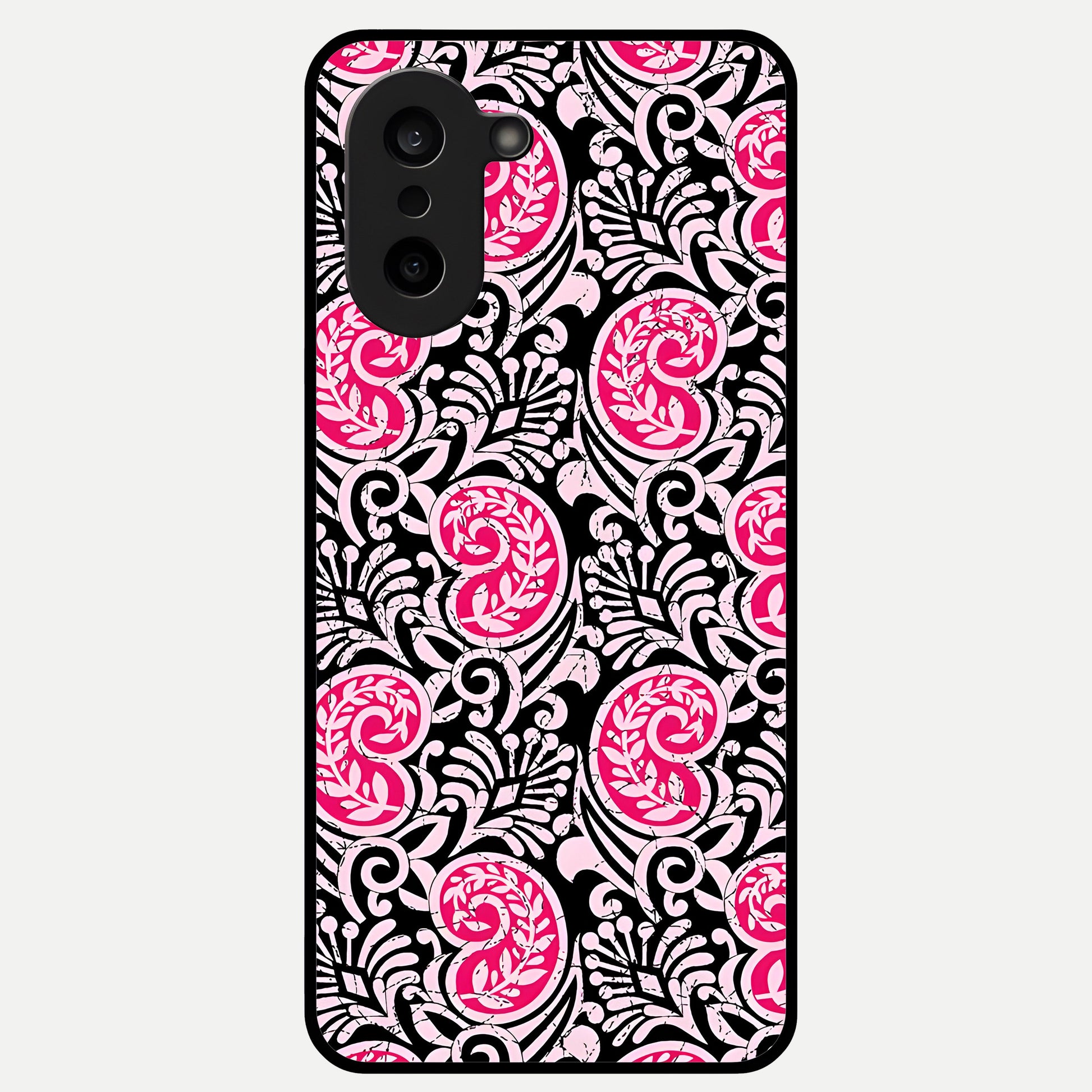  Crimson Paisley Charm Glass Case For Oneplus Nord CE5 back cover – full design glossy printed glass finish