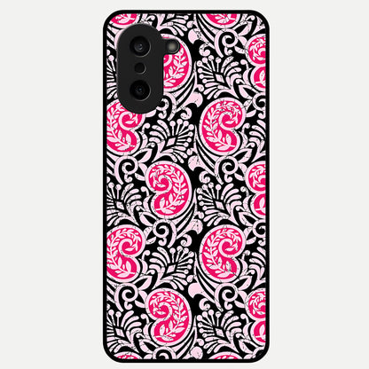  Crimson Paisley Charm Glass Case For Oneplus Nord CE5 back cover – full design glossy printed glass finish