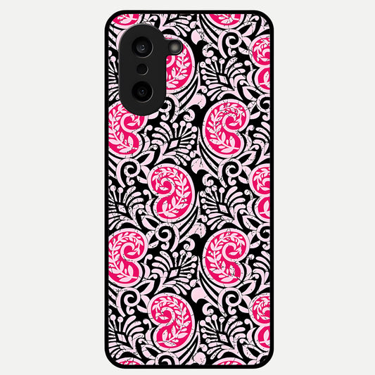 Crimson Paisley Charm Glass Case For Oneplus Nord CE5 back cover – full design glossy printed glass finish