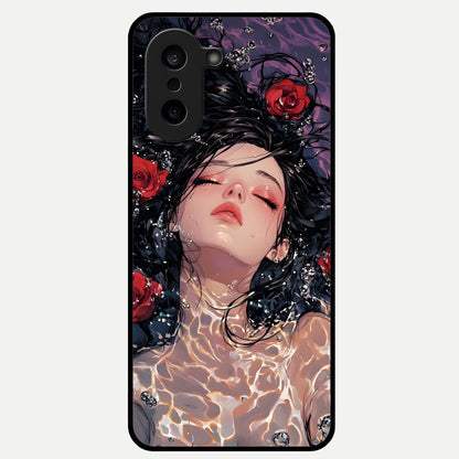  Crimson Rose Serenity Glass Case For Oneplus Nord CE5 back cover – full design glossy printed glass finish