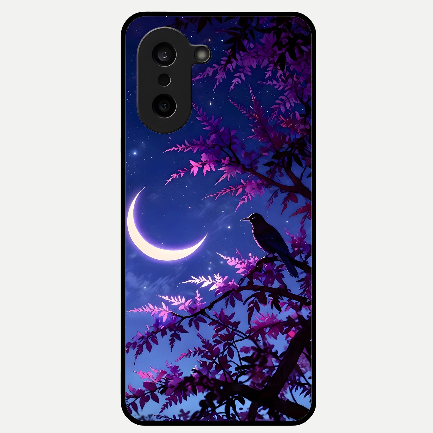  Crow And Moon Scenery Glass Case For Oneplus Nord CE5 back cover – full design glossy printed glass finish