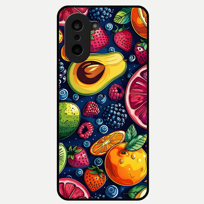  Cute Fruits Art Glass Case For Oneplus Nord CE5 back cover – full design glossy printed glass finish