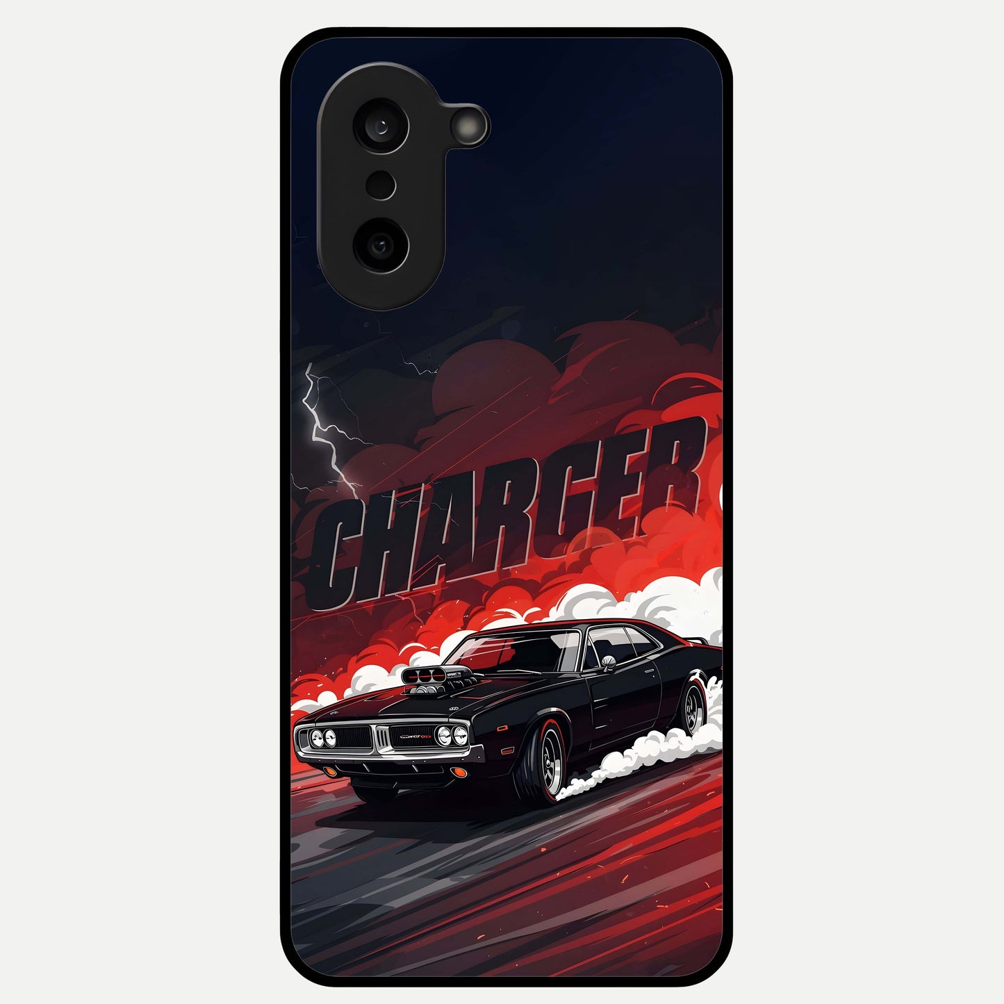  Dark Charger Fury Glass Case For Oneplus Nord CE5 back cover – full design glossy printed glass finish
