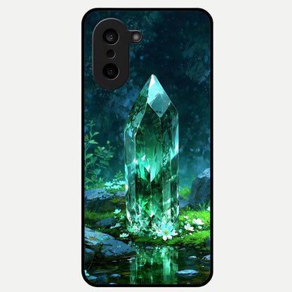  Emerald Light Crystal Glass Case For Oneplus Nord CE5 back cover – full design glossy printed glass finish