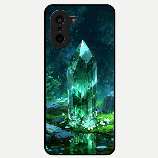  Emerald Light Crystal Glass Case For Oneplus Nord CE5 back cover – full design glossy printed glass finish
