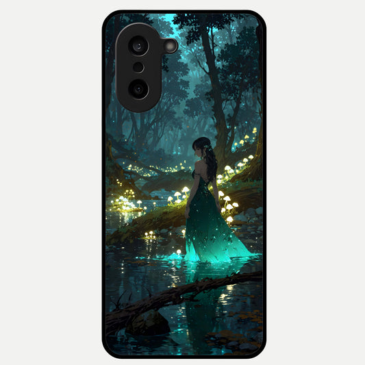  Enchanted Forest Glow Glass Case For Oneplus Nord CE5 back cover – full design glossy printed glass finish