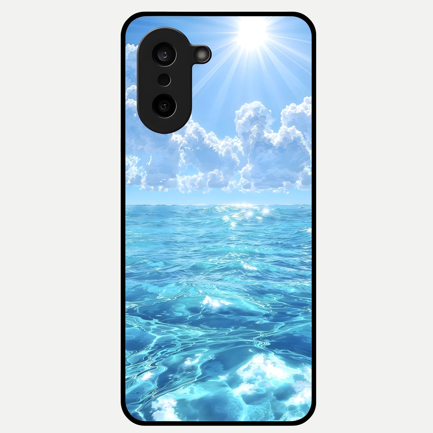  Endless Ocean Horizon Glass Case For Oneplus Nord CE5 back cover – full design glossy printed glass finish