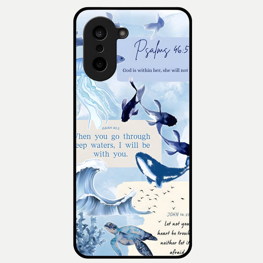  Faithful Ocean Promise Glass Case For Oneplus Nord CE5 back cover – full design glossy printed glass finish