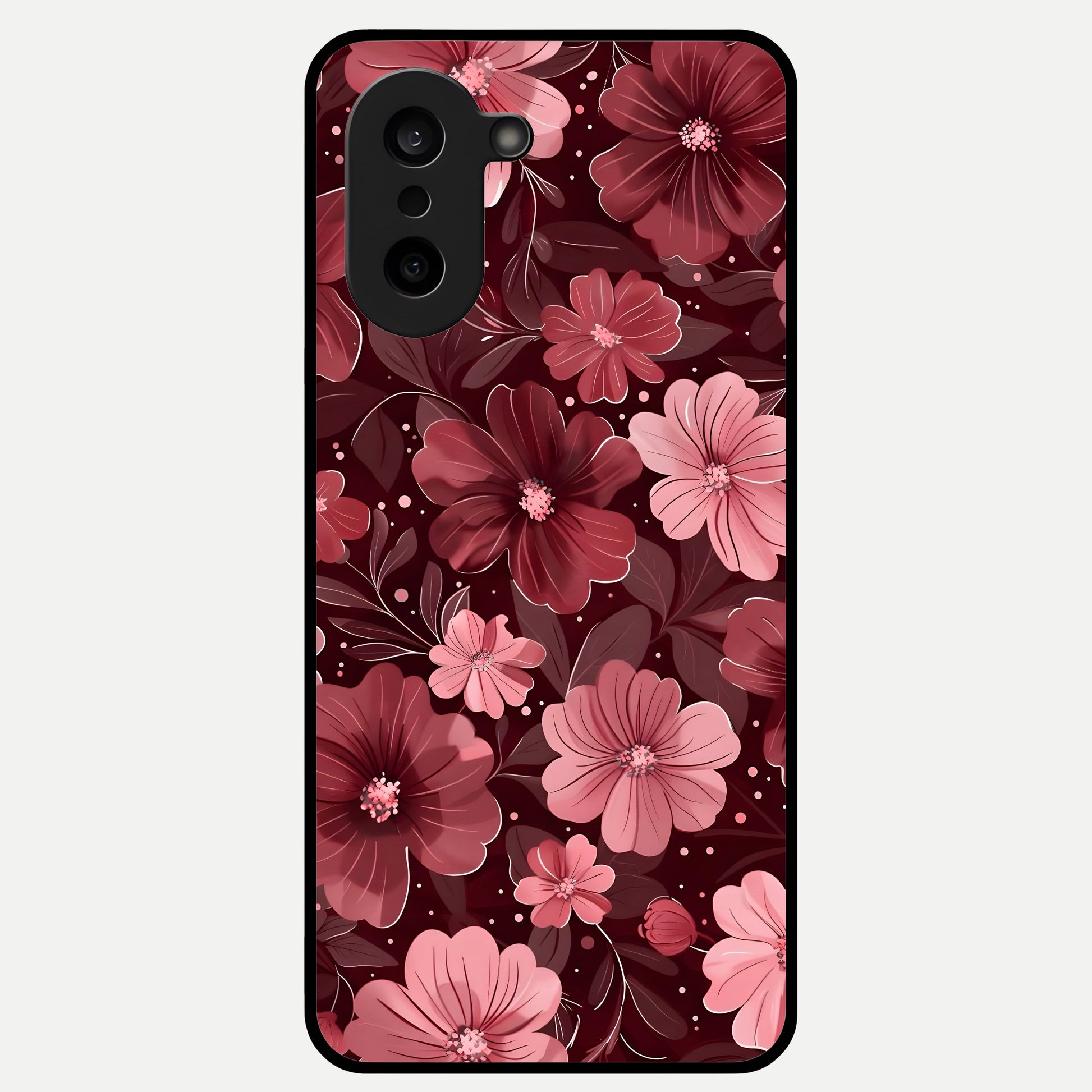  Flower Blush Bloom Glass Case For Oneplus Nord CE5 back cover – full design glossy printed glass finish