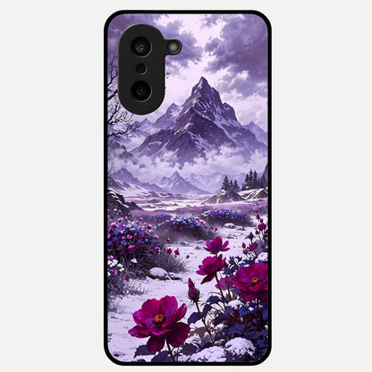  Flower Mountain View Glass Case For Oneplus Nord CE5 back cover – full design glossy printed glass finish