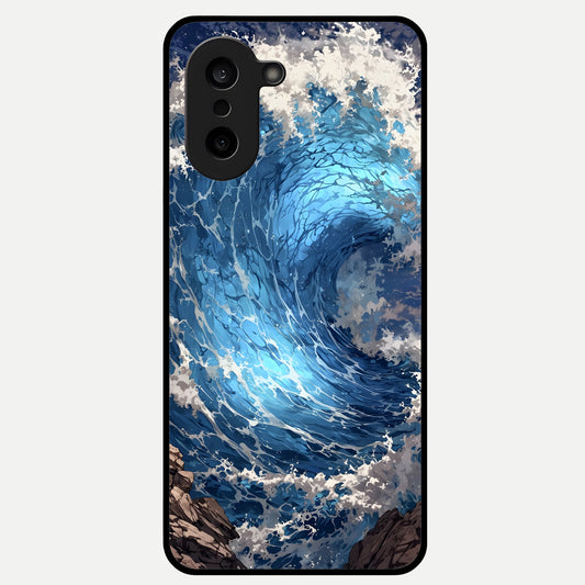  Giant Ocean Wave Glass Case For Oneplus Nord CE5 back cover – full design glossy printed glass finish
