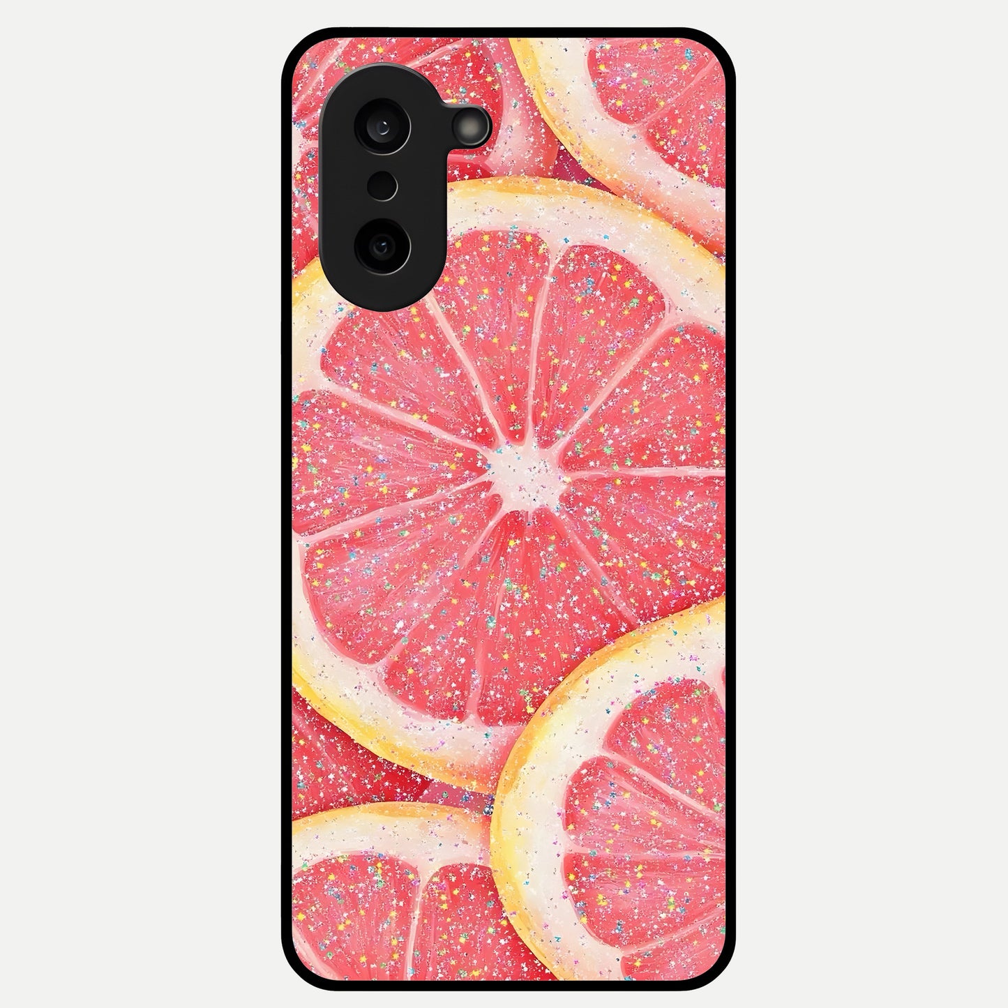  Glitter Grapefruit Glass Case For Oneplus Nord CE5 back cover – full design glossy printed glass finish
