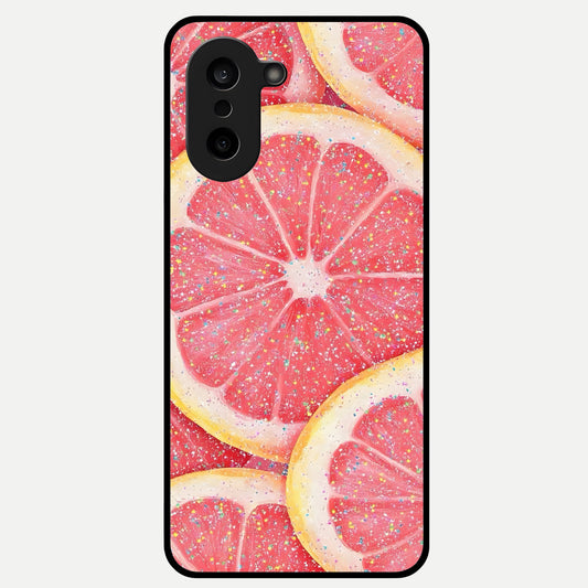 Glitter Grapefruit Glass Case For Oneplus Nord CE5 back cover – full design glossy printed glass finish