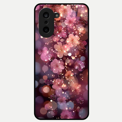  Glowing Petal Bliss Glass Case For Oneplus Nord CE5 back cover – full design glossy printed glass finish