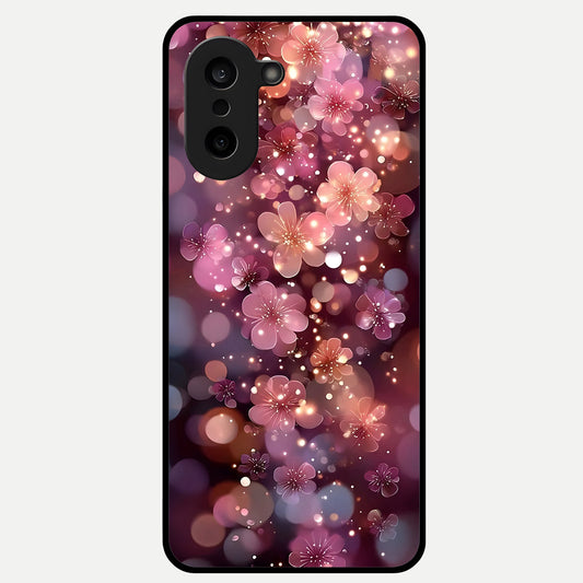  Glowing Petal Bliss Glass Case For Oneplus Nord CE5 back cover – full design glossy printed glass finish