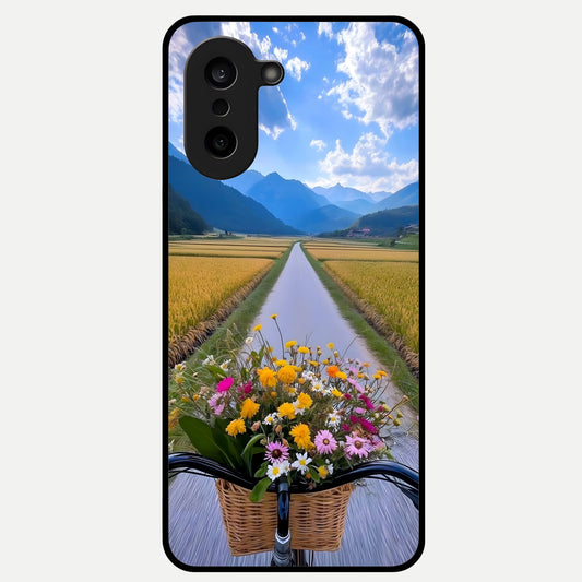  Golden Field Journey Glass Case For Oneplus Nord CE5 back cover – full design glossy printed glass finish