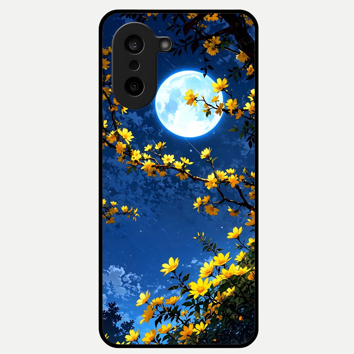  Golden Night Glow Glass Case For Oneplus Nord CE5 back cover – full design glossy printed glass finish