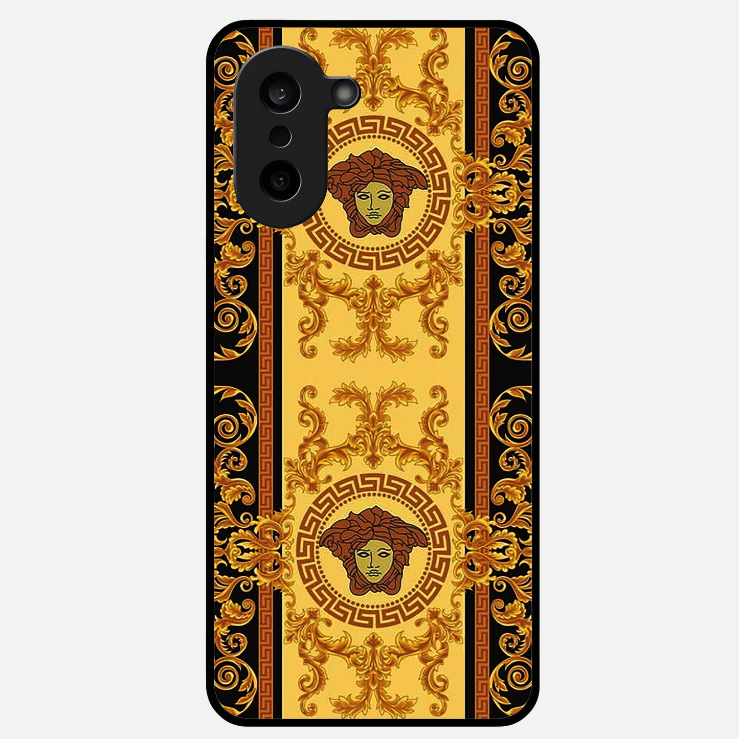  Golden Royal Heritage Glass Case For Oneplus Nord CE5 back cover – full design glossy printed glass finish