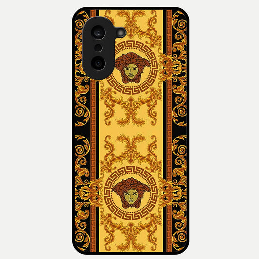  Golden Royal Heritage Glass Case For Oneplus Nord CE5 back cover – full design glossy printed glass finish