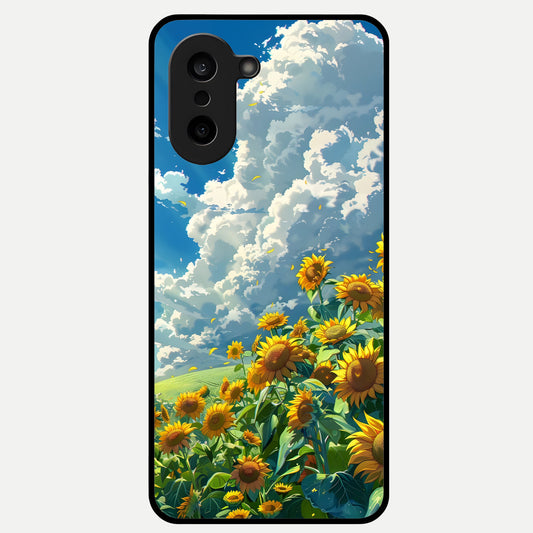  Golden Sun Glory Glass Case For Oneplus Nord CE5 back cover – full design glossy printed glass finish