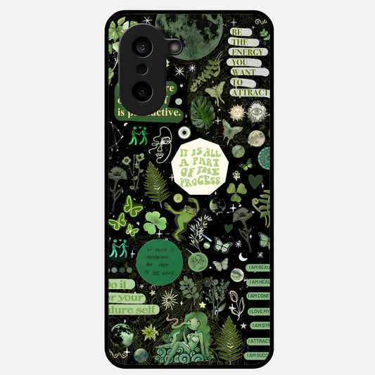  Green Mandala Pattern Glass Case For Oneplus Nord CE5 back cover – full design glossy printed glass finish