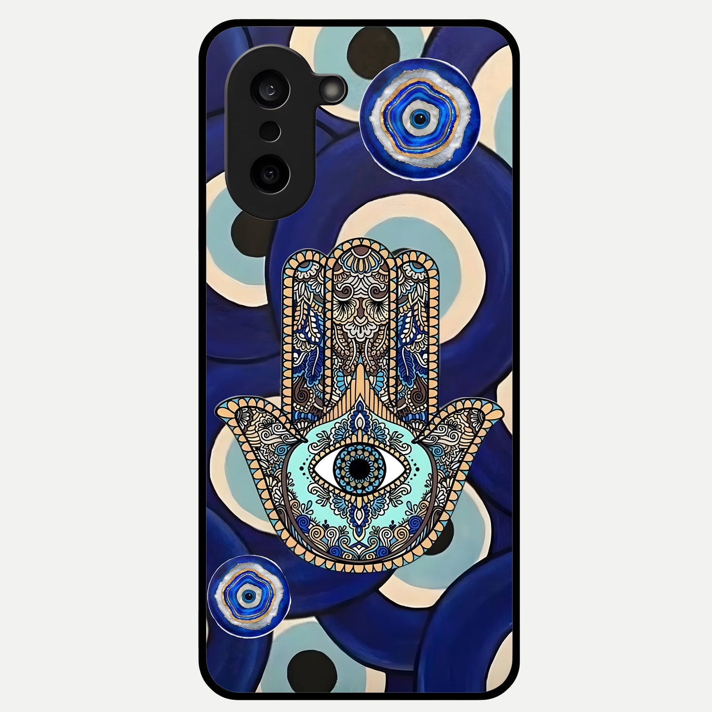  Hamsa Divine Guard Glass Case For Oneplus Nord CE5 back cover – full design glossy printed glass finish