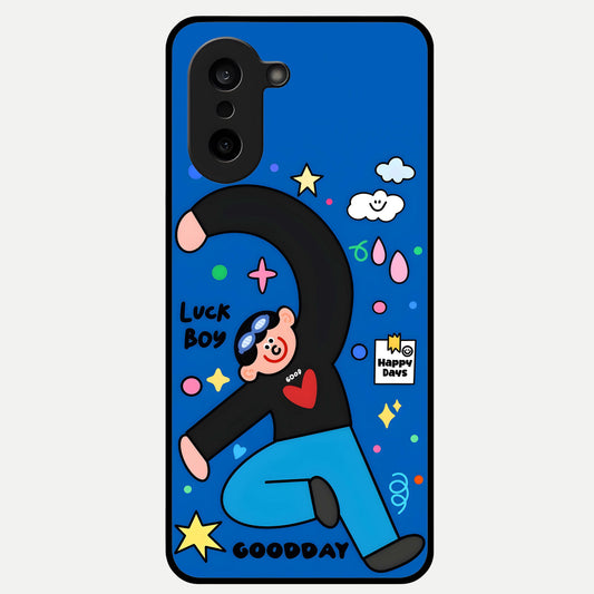  Happy Luck Vibe Glass Case For Oneplus Nord CE5 back cover – full design glossy printed glass finish