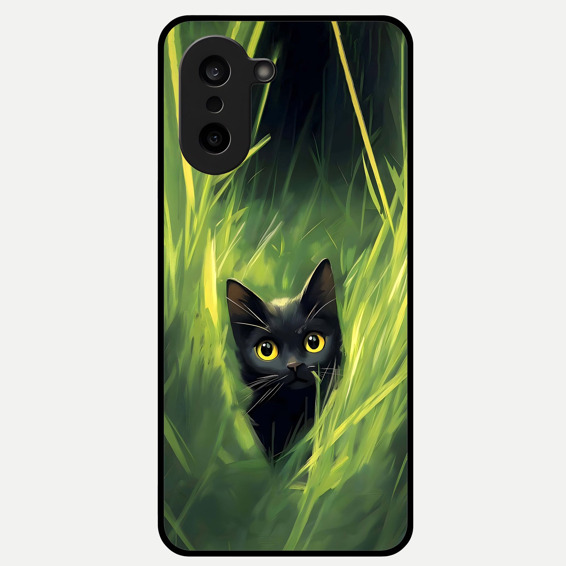  Hidden Cat Whisper Glass Case For Oneplus Nord CE5 back cover – full design glossy printed glass finish