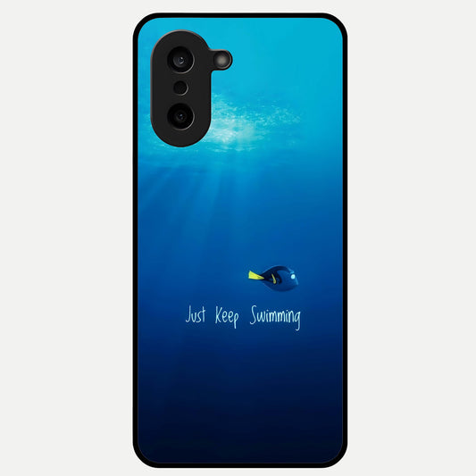  Just Keep Swimming Glass Case For Oneplus Nord CE5 back cover – full design glossy printed glass finish