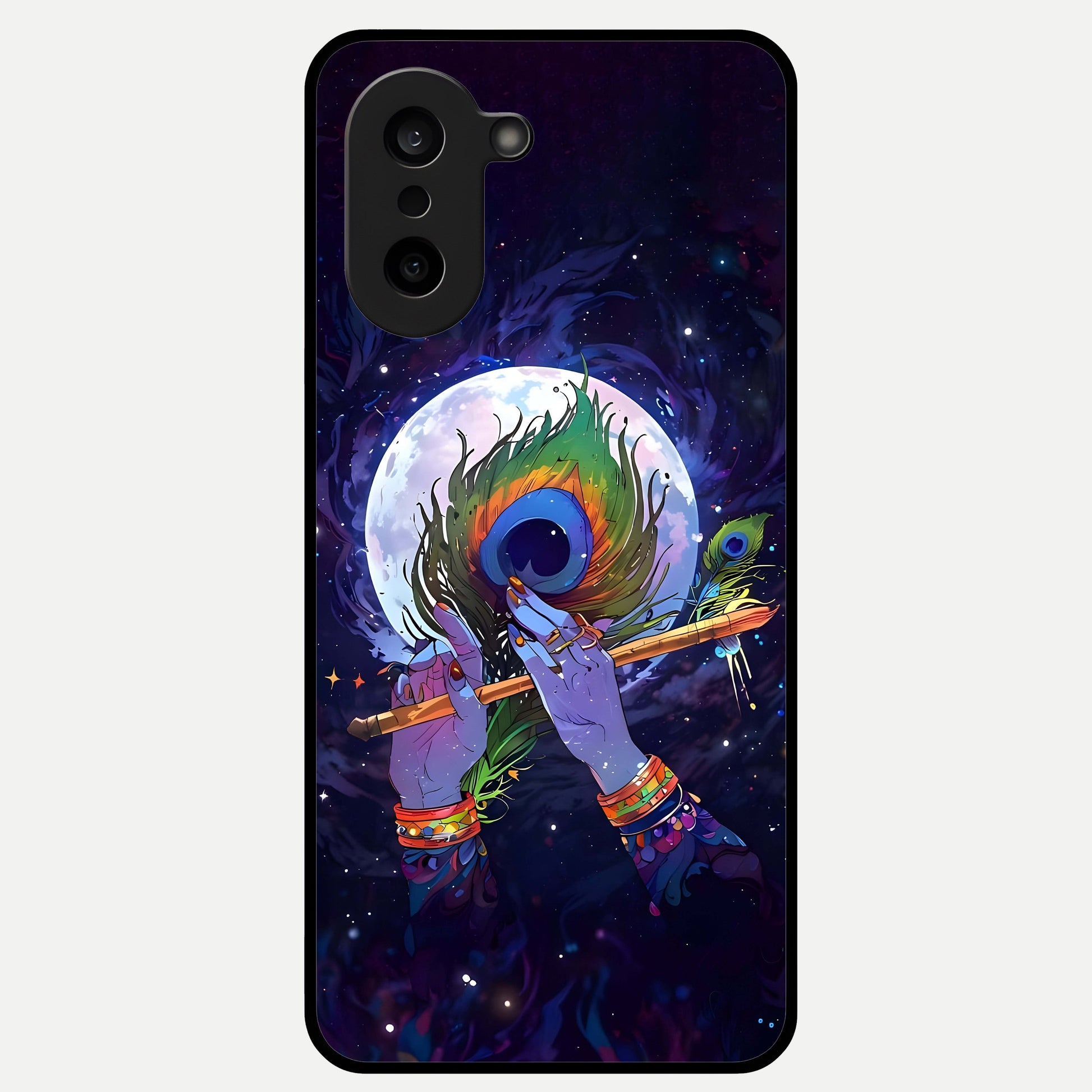  Krishna Hands Art Glass Case For Oneplus Nord CE5 back cover – full design glossy printed glass finish