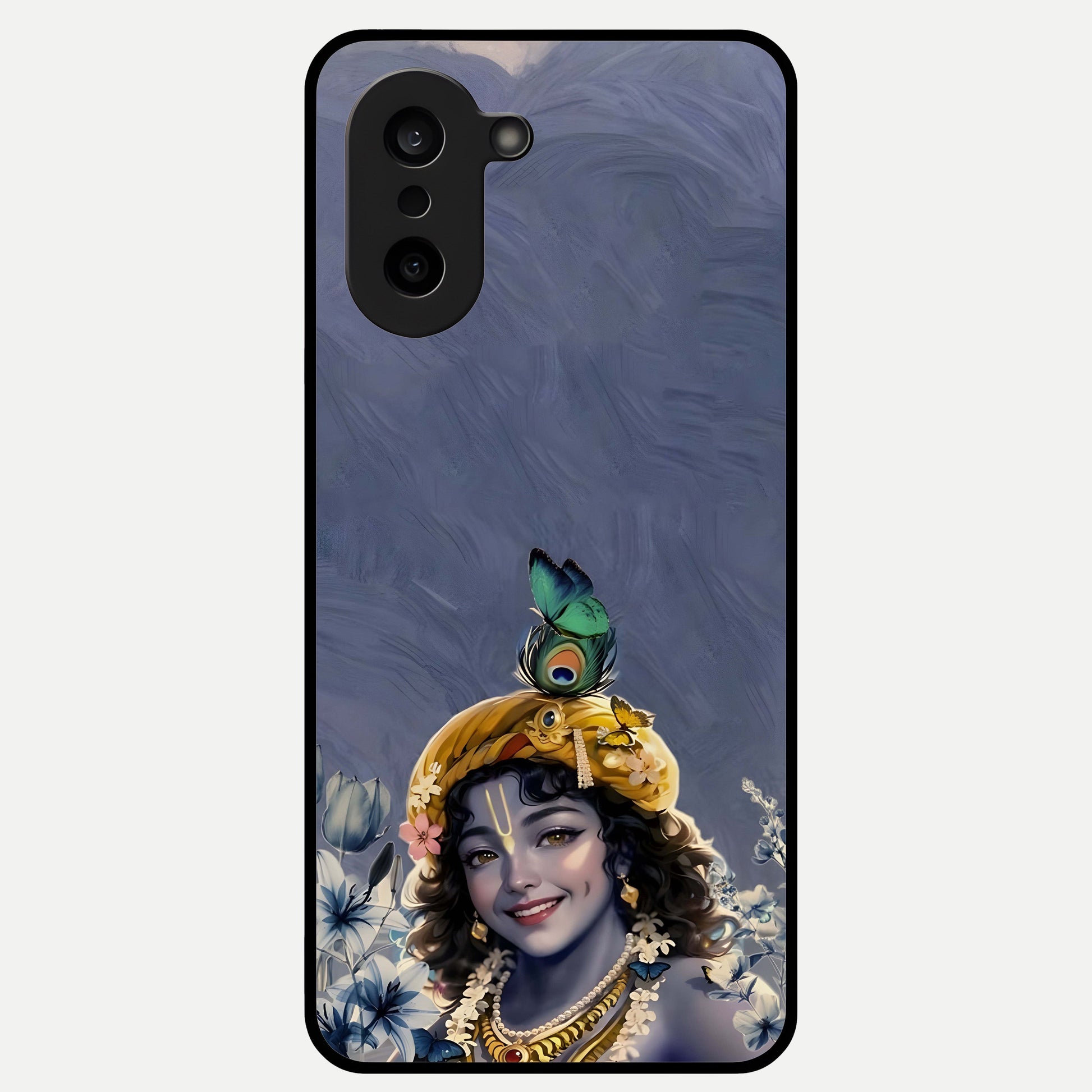  Lord Krishna Glass Case For Oneplus Nord CE5 back cover – full design glossy printed glass finish