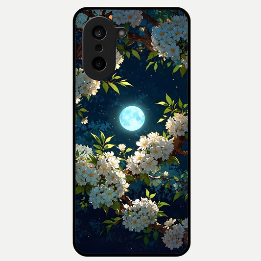  Moonlit Blossom Dream Glass Case For Oneplus Nord CE5 back cover – full design glossy printed glass finish