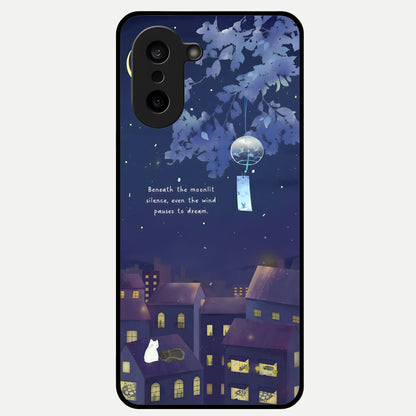  Moonlit Cat Silence Glass Case For Oneplus Nord CE5 back cover – full design glossy printed glass finish