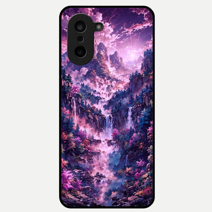  Mystic Cascade Peaks Glass Case For Oneplus Nord CE5 back cover – full design glossy printed glass finish