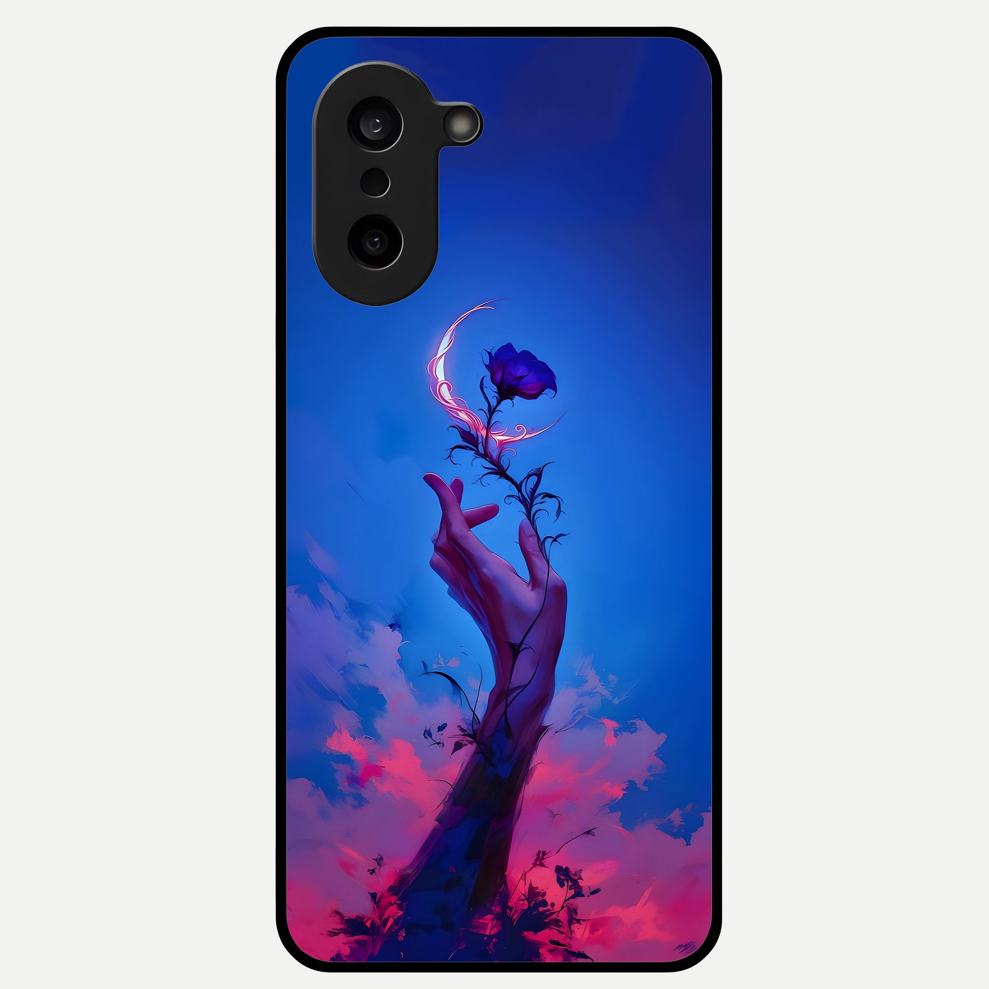  Mystic Hand Glass Case For Oneplus Nord CE5 back cover – full design glossy printed glass finish