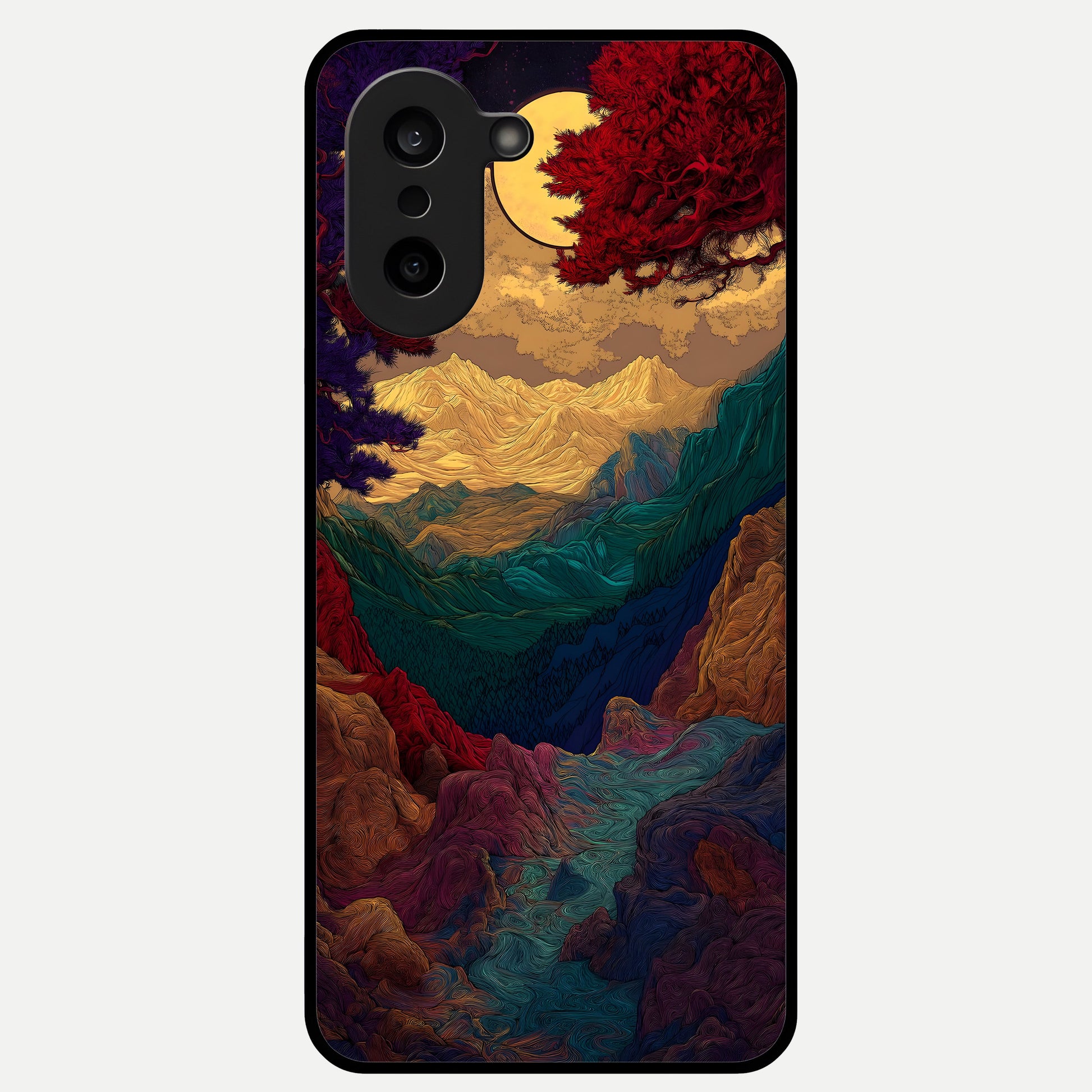  Mystic Valley Light Glass Case For Oneplus Nord CE5 back cover – full design glossy printed glass finish