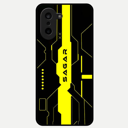  Neon CYBERPUNK Custom Name Glass Case For Oneplus Nord CE5 back cover – full design glossy printed glass finish