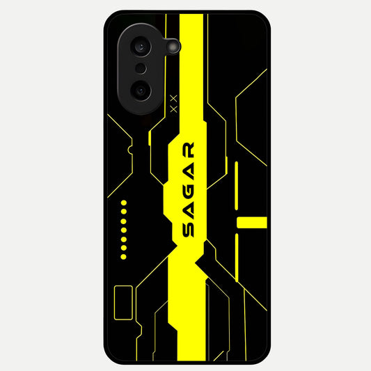  Neon CYBERPUNK Custom Name Glass Case For Oneplus Nord CE5 back cover – full design glossy printed glass finish