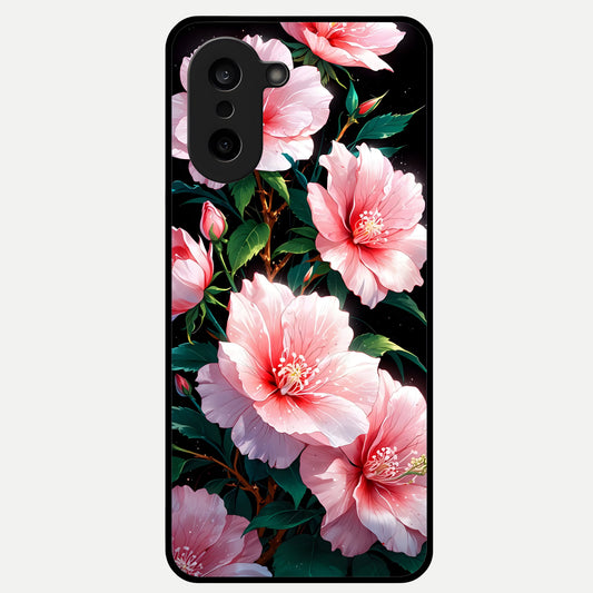  Peach Flower Glass Case For Oneplus Nord CE5 back cover – full design glossy printed glass finish