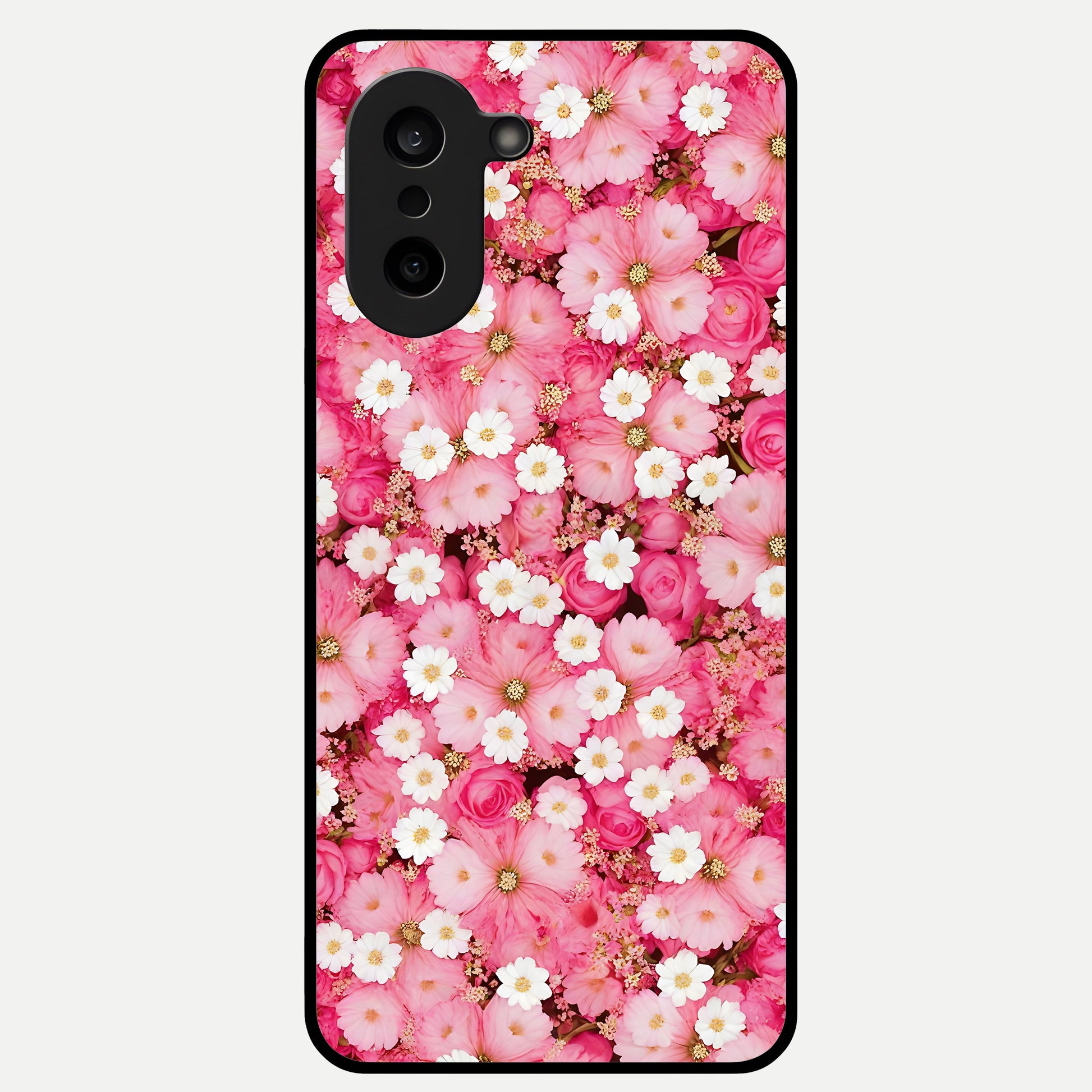  Pink Daisy Bliss Glass Case For Oneplus Nord CE5 back cover – full design glossy printed glass finish