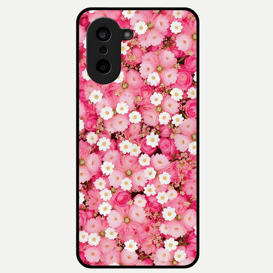  Pink Daisy Bliss Glass Case For Oneplus Nord CE5 back cover – full design glossy printed glass finish