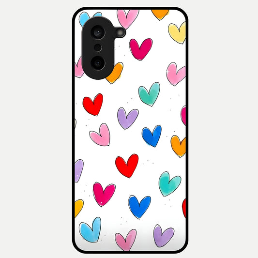 Playful Love Doodles Glass Case For Oneplus Nord CE5 back cover – full design glossy printed glass finish