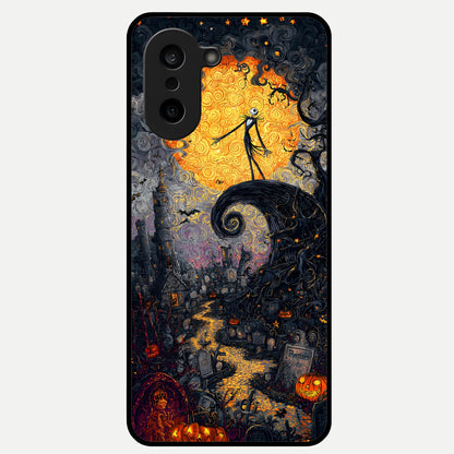  Pumpkin Moonlight Tale Glass Case For Oneplus Nord CE5 back cover – full design glossy printed glass finish