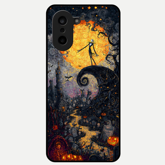  Pumpkin Moonlight Tale Glass Case For Oneplus Nord CE5 back cover – full design glossy printed glass finish