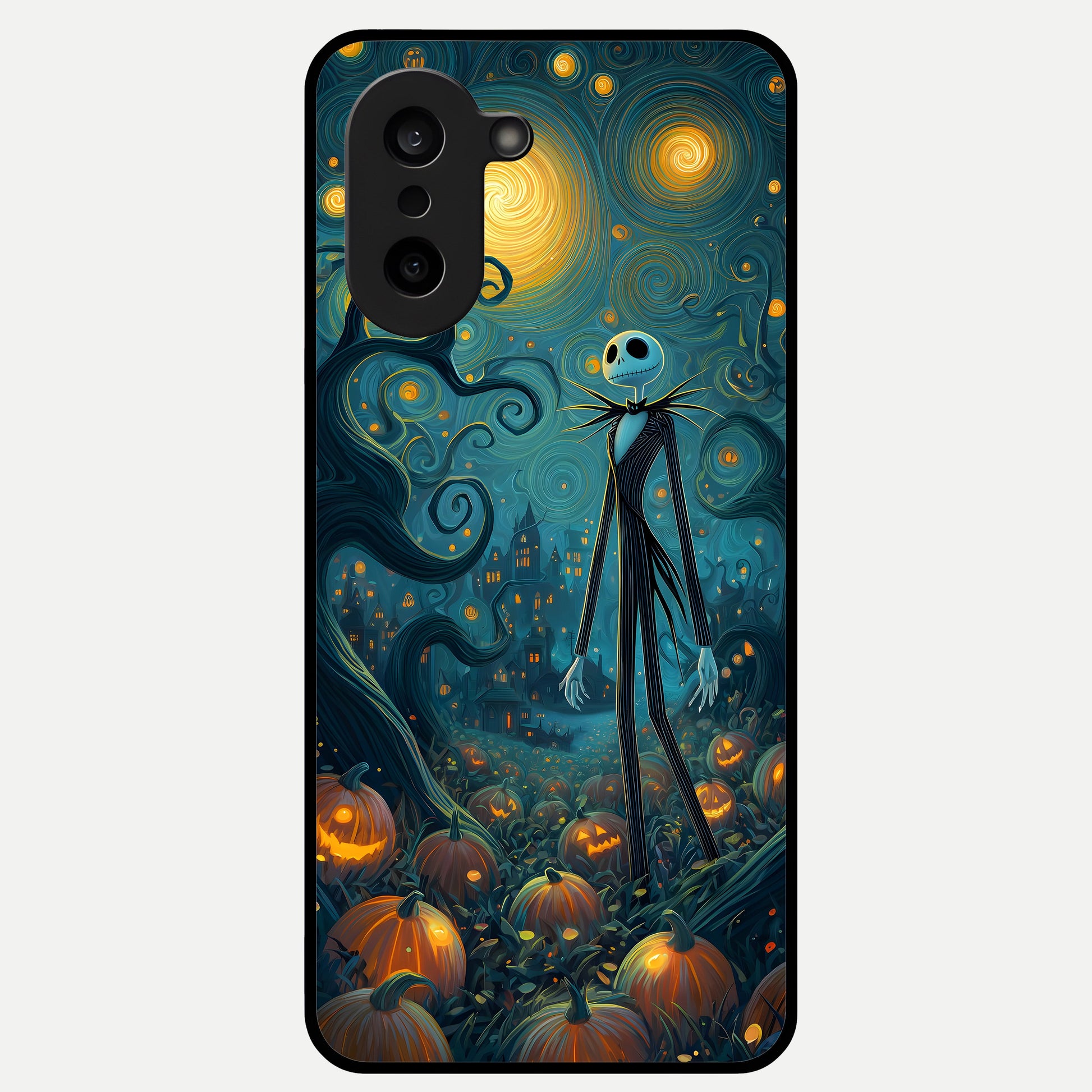  Pumpkin Moon Night Glass Case For Oneplus Nord CE5 back cover – full design glossy printed glass finish
