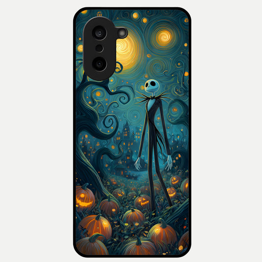  Pumpkin Moon Night Glass Case For Oneplus Nord CE5 back cover – full design glossy printed glass finish