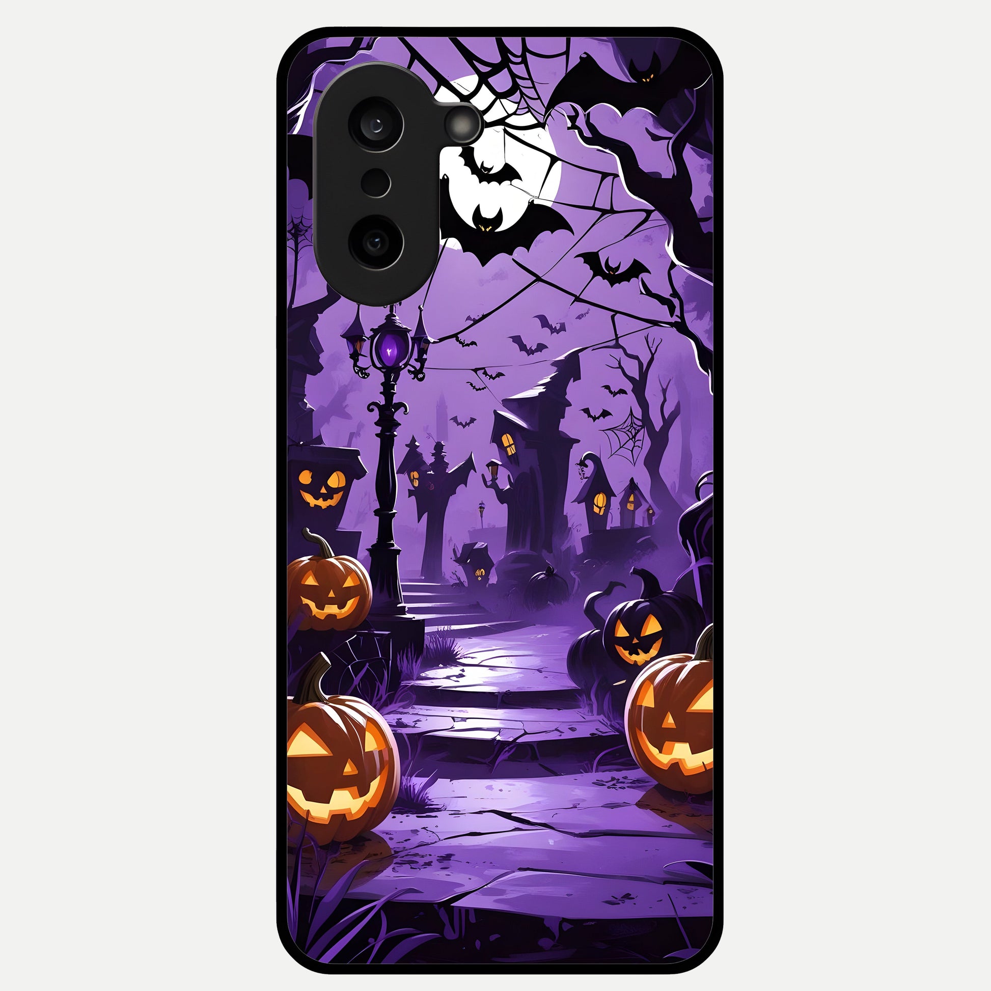  Pumpkin Patch Halloween Glass Case For Oneplus Nord CE5 back cover – full design glossy printed glass finish