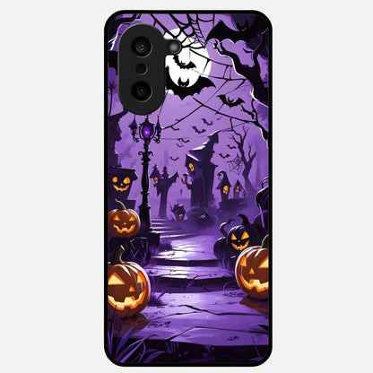  Pumpkin Patch Halloween Glass Case For Oneplus Nord CE5 back cover – full design glossy printed glass finish